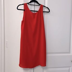 Orange red sleeveless shift dress